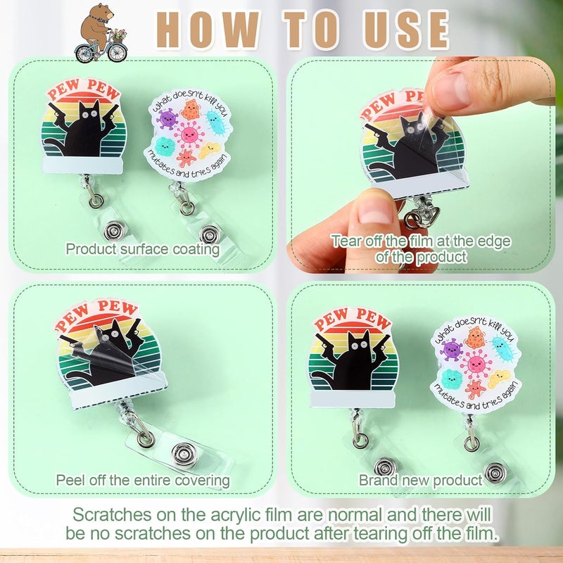 Feifeiya 24 Pcs Funny Badge Reel Nurse Cute Retractable Name ID Clip Badge Holder for Doctor Medical Assistant Student Coworker Work Accessories Bulk Gifts(Humorous) - Image 5